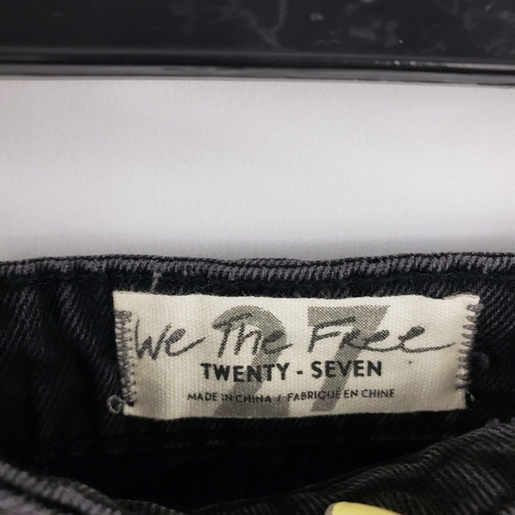 Free People Denim A-Line Skirt Black - Picture 6 of 9